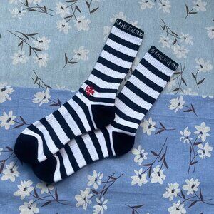 Chrome Hearts Striped Embroidered Logo Socks
